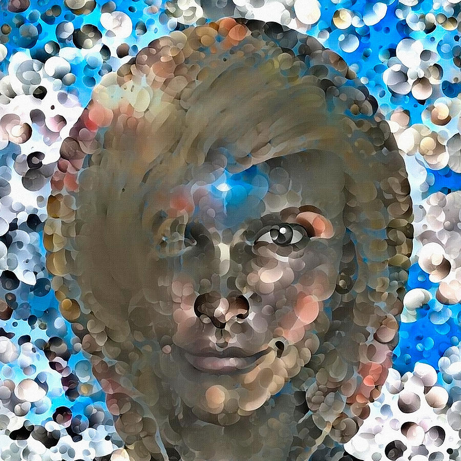 Abstract Digital Art - Pretty girl face by Bruce Rolff