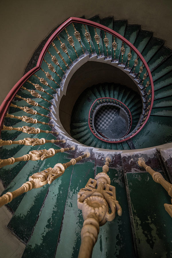 Pretty old ornamented staircase Photograph by Jaroslaw Blaminsky