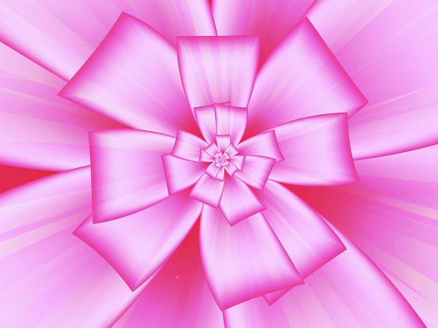 Holiday Digital Art - Pretty Pink Bow Iv by Fractalicious