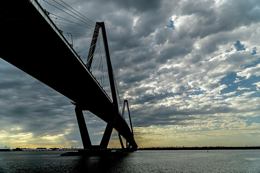 Pretty sky by the Ravenel Bridge in Charleston Photograph by Sven Brogren