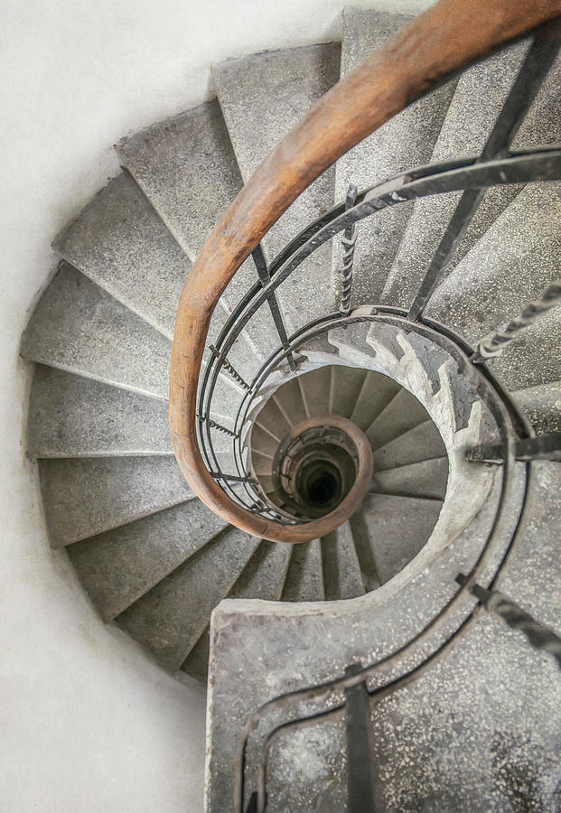 Pretty stone spiral staircase Photograph by Jaroslaw Blaminsky