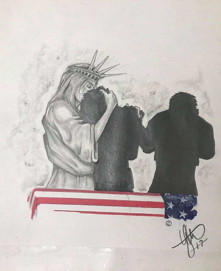 Statue Of Liberty Drawing - Price of Liberty by Howard King