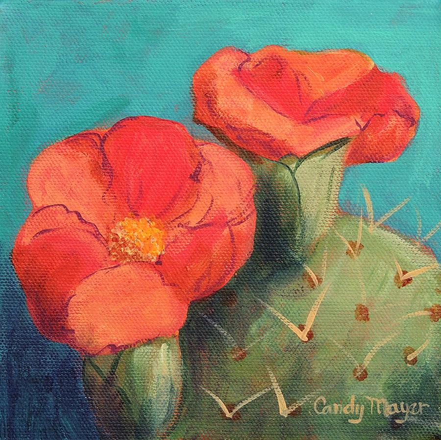 Prickly Pear Flowers Pastel by Candy Mayer
