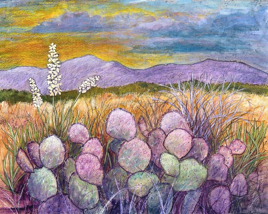 Prickly Pear Sunrise Painting by Candy Mayer
