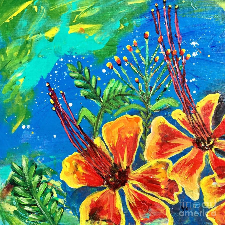 Pride Of Barbados Painting by Michelle Bowe