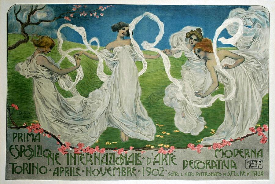 Art Nouveau Painting - Prima Esposizione, italian poster ca 1902 by Leonardo Bistolfi