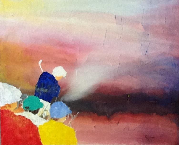 Golfers Painting - Primary Colors by Robert Yonke Golfers Painting - Primary Colors by Robert Yonke