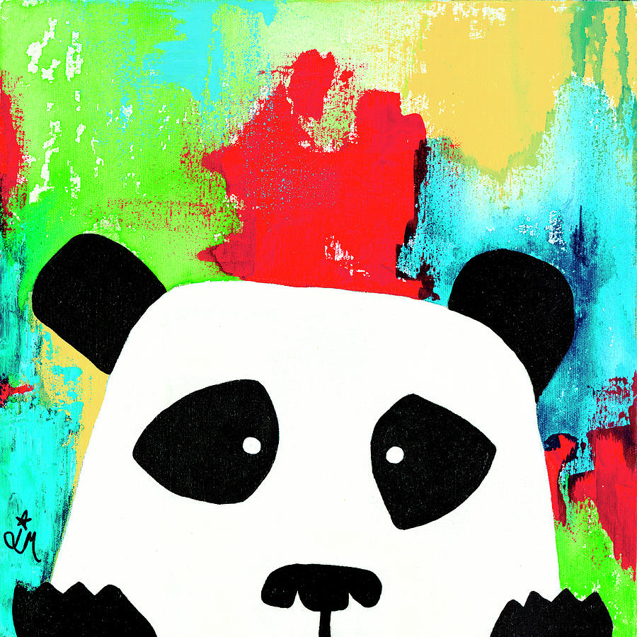 Animal Painting - Primary Panda by Jennifer Mccully