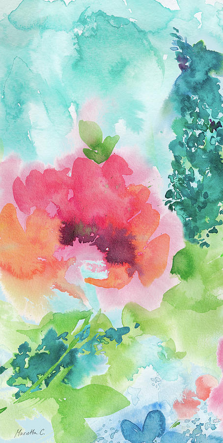 Flower Mixed Media - Primavera 1 by Marietta Cohen Art And Design