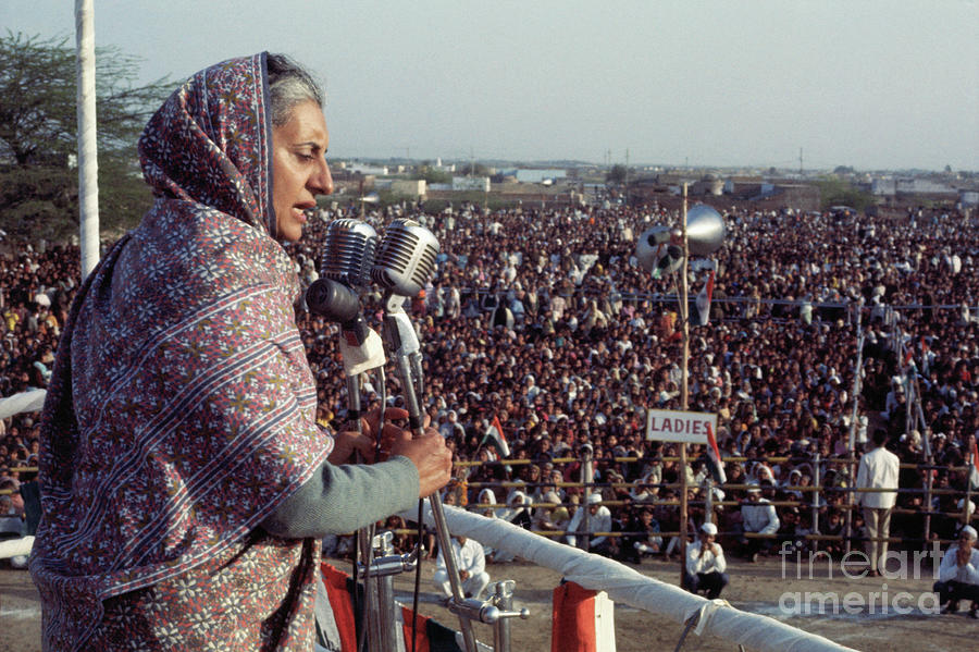 Prime Minister Indira Gandhi Addressing Photograph by Bettmann