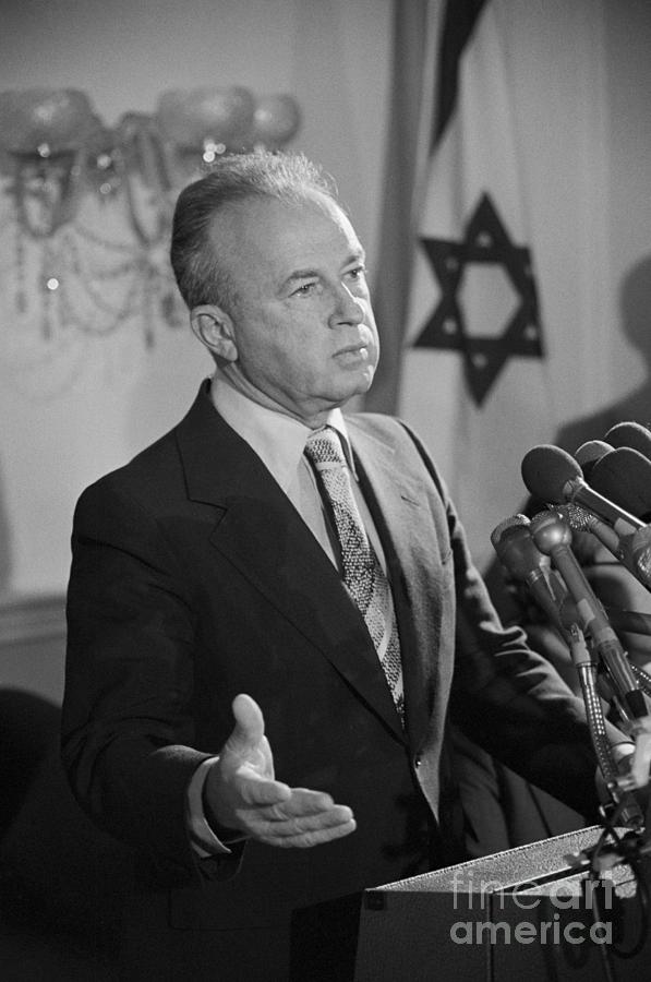 Prime Minister Yitzhak Rabin At News Con Photograph by Bettmann