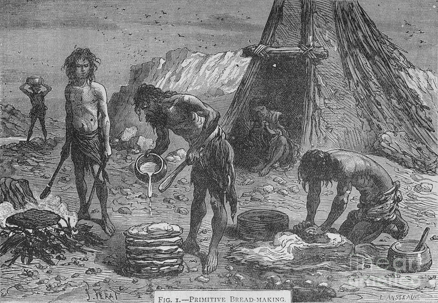 Primitive Breadmaking, 1894 Drawing by Print Collector