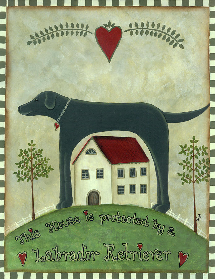Dog Painting - Primitive Labrador 2 by Tina Nichols