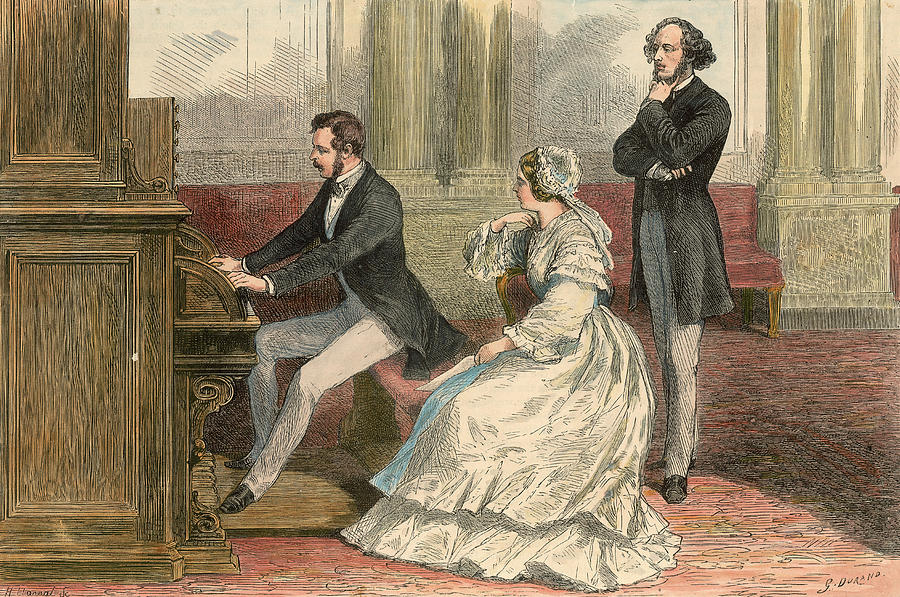 Music Photograph - Prince Albert Plays For The Queen & The Composer by Mansell Collection