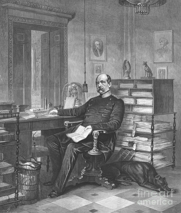 Prince Bismarck In His Study Drawing by Print Collector