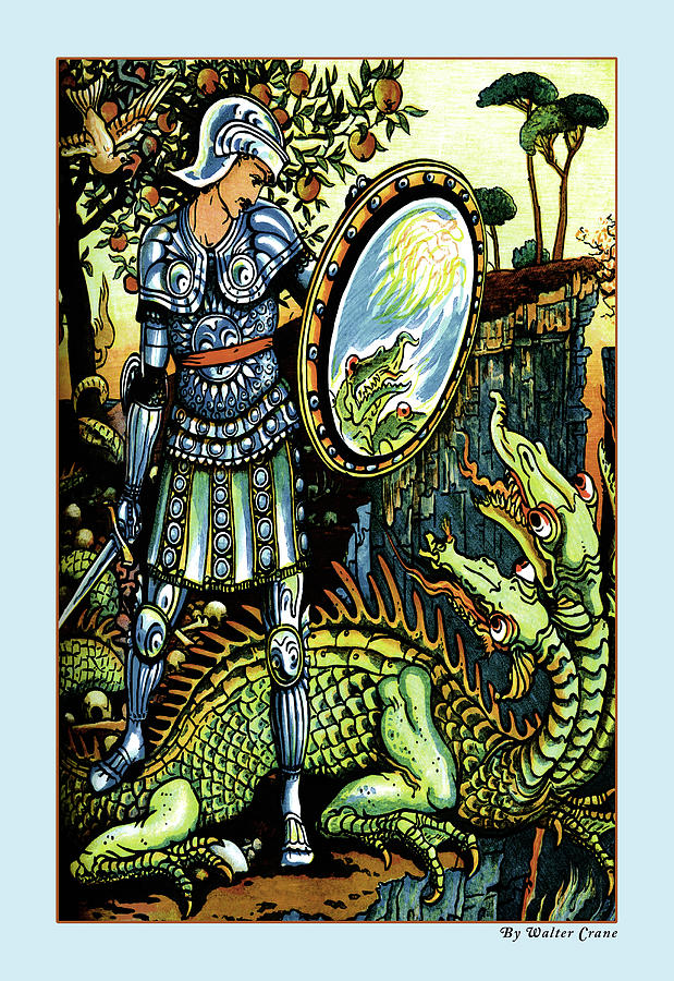 Prince Cheri and the Dragon Painting by Walter Crane