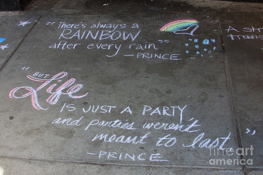 Prince sidewalk art 2 Photograph by Jim Schmidt MN