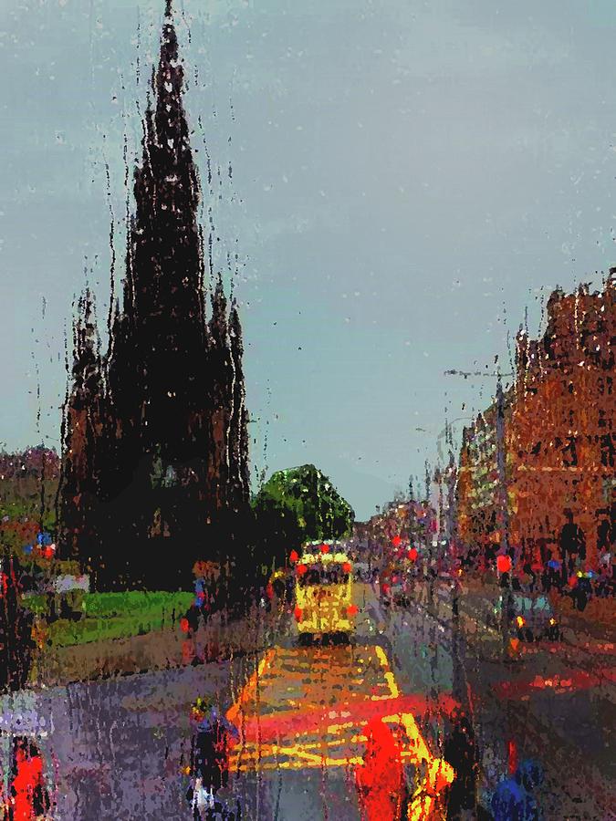 Princes St  Edinburgh Digital Art by Cliff Wilson