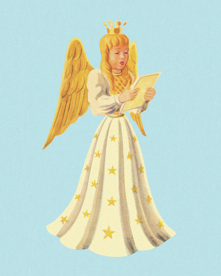 Christmas Drawing - Princess Angel Singing by CSA Images