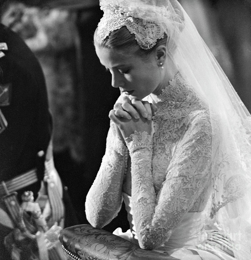 Princess Grace At Her Wedding Photograph by Bettmann