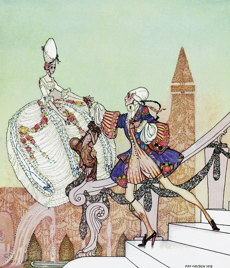 Princess Painting - Princess Mignon Minette And Prince Soushi Brought Up By Fairies by Kay Nielsen Princess Painting - Princess Mignon Minette And Prince Soushi Brought Up By Fairies by Kay Nielsen