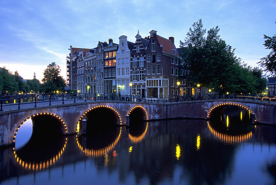 Prinsengracht Canal, Amsterdam, Holland Photograph by Walter Bibikow