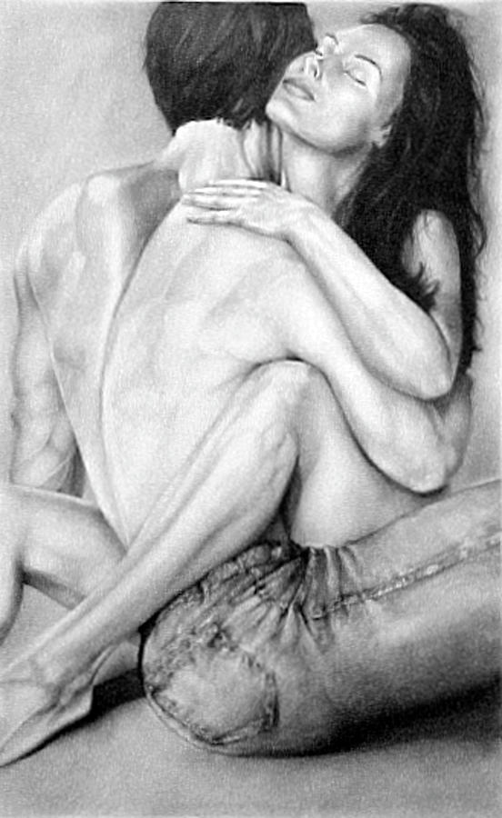 Print For Sale - The Lovers Sensual Embrace Painting by RjFxx at beautifullart com Friedenthal
