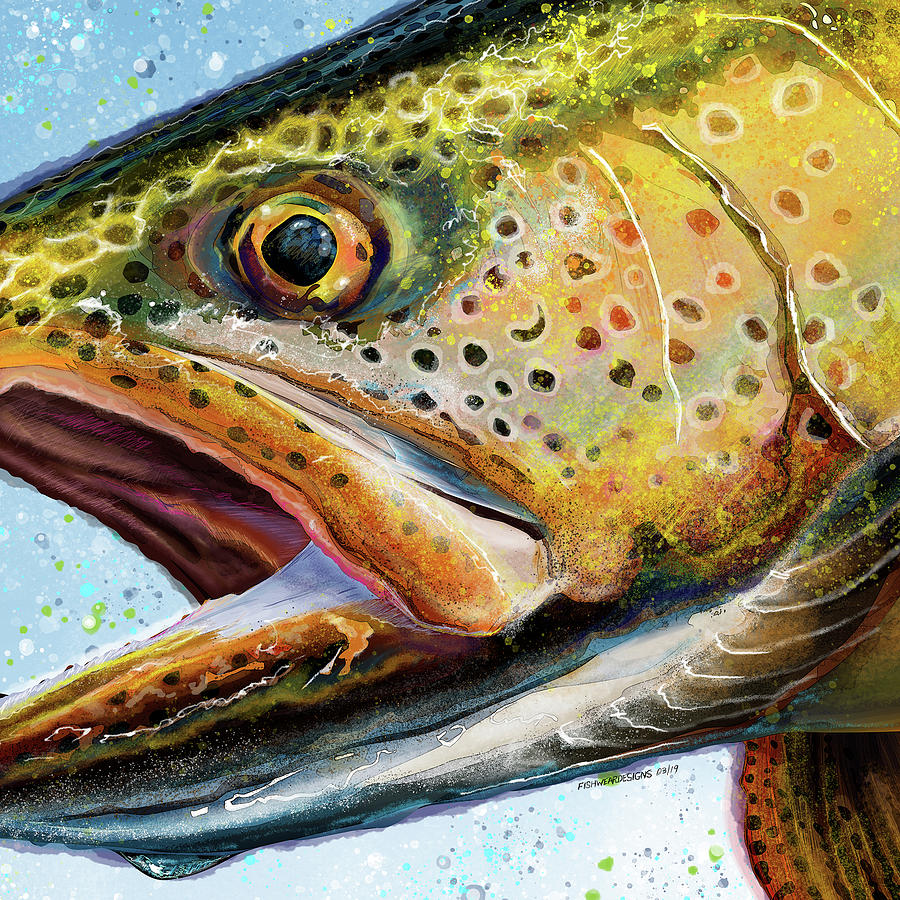 Wild Brown Trout Print Digital Art by Michael Higgins - Fine Art America