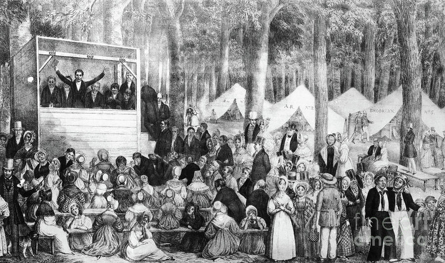 Print Of A Methodist Camp Meeting Photograph by Bettmann - Fine Art America