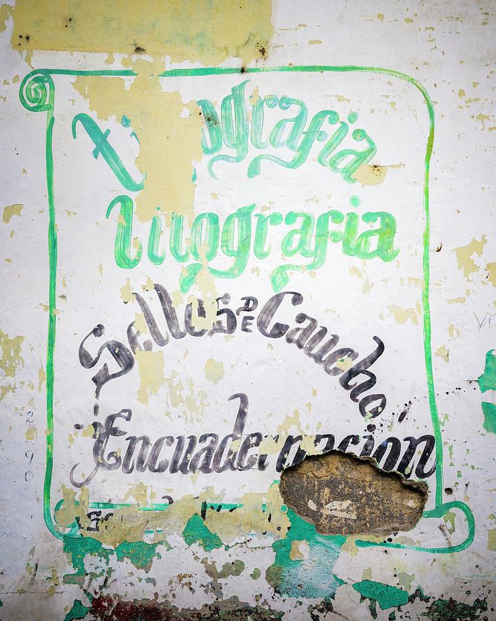 Print Shop Sign Historical Honda Tolima Colombia Photograph by Adam Rainoff