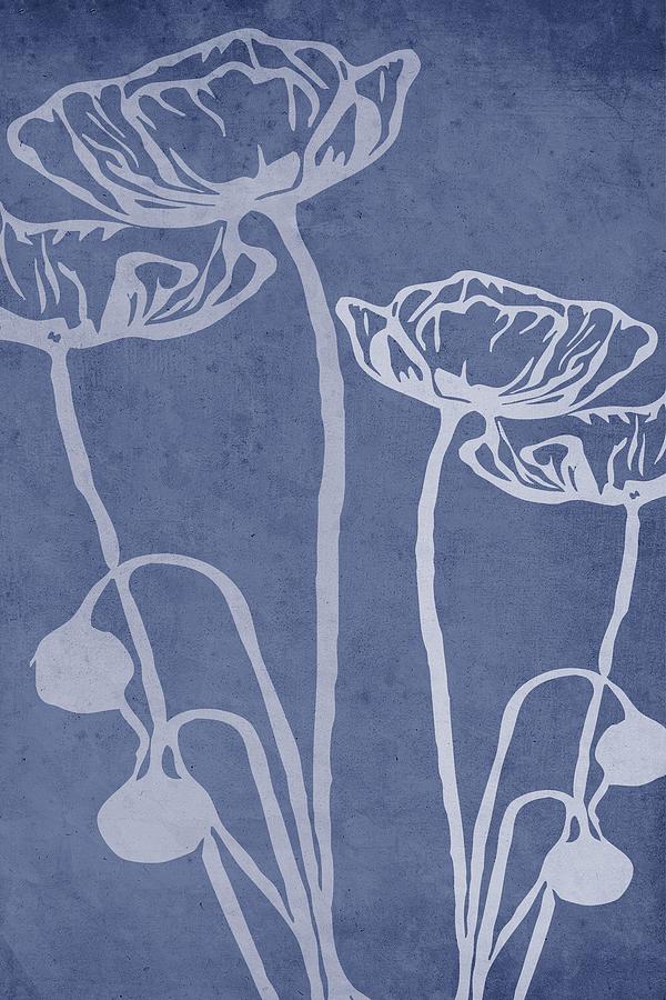 Flower Drawing - Printable Trendy Botanical Card. Use by Wioletta Bebenek