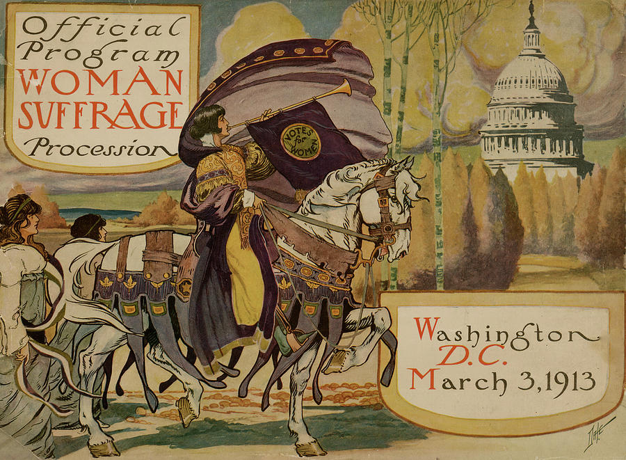 Printed Program for the Suffrage Procession Painting by Unknown