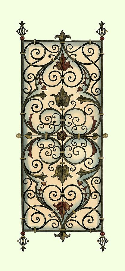 Flower Painting - Printed Wrought Iron Panels I (ip) by Vision Studio