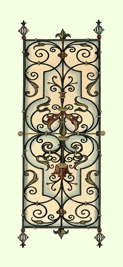 Flower Painting - Printed Wrought Iron Panels II (ip) by Vision Studio