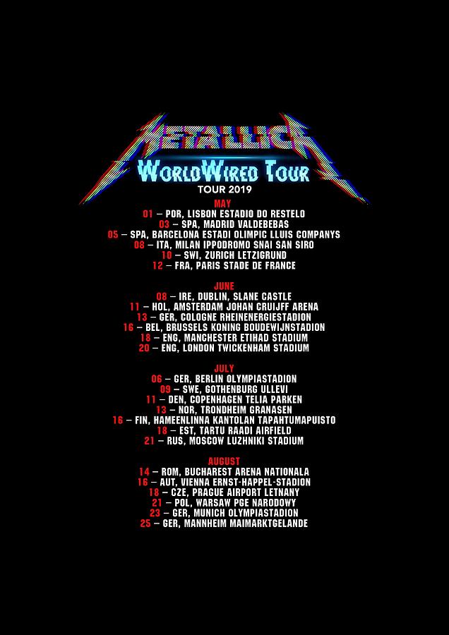 Vores firma reductor trække Prints Art Metallica World Wired Tour Date 2019 Digital Art by Wiwik  agustin Setiawan - Pixels