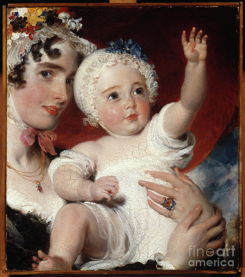Priscilla, Lady Burghesh, Holding Her Son, The Hon. George Fane, 1820 Painting by Thomas Lawrence