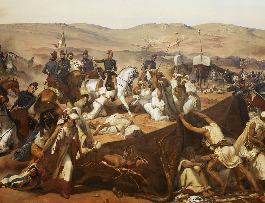 Prise de la Smalah d'Abd-el-Kader le 1843 Painting by Horace Vernet ...