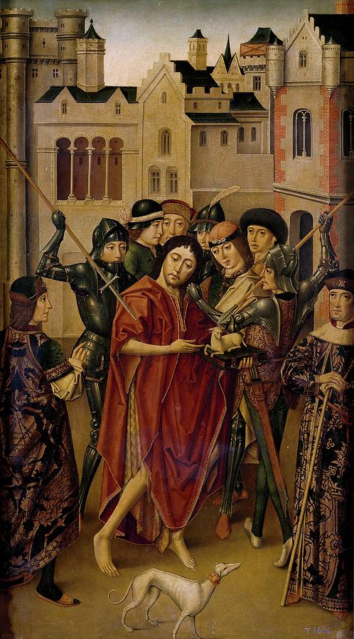 Prision de San Juan Bautista, 1490-1500, Spanish School, Panel, 94 cm x... Painting by Maestro de Miraflores -fl 1480-1500-