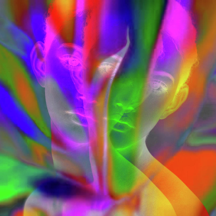 Prism Girl II    Mulit Dimensional Woman Painting by Robert R Splashy Art Abstract Paintings