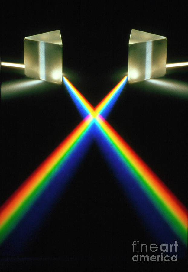 Prisms Splitting White Light Photograph by David Parker/science Photo Library