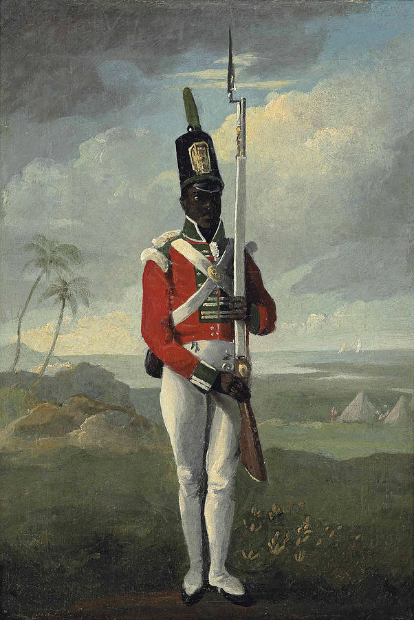  Private of the Light Company 8th West Indian Regiment, Dominica Painting by English School