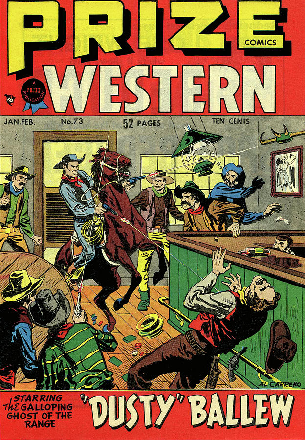 Prize Comics Western #73 (Feature, 1949) Painting by Al Carreno
