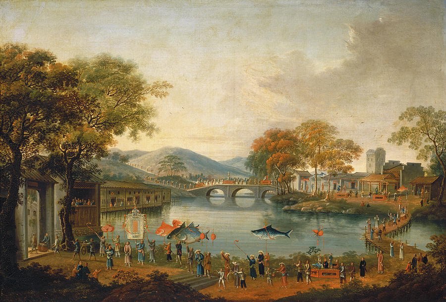 Procession By A Lake Painting by Granger