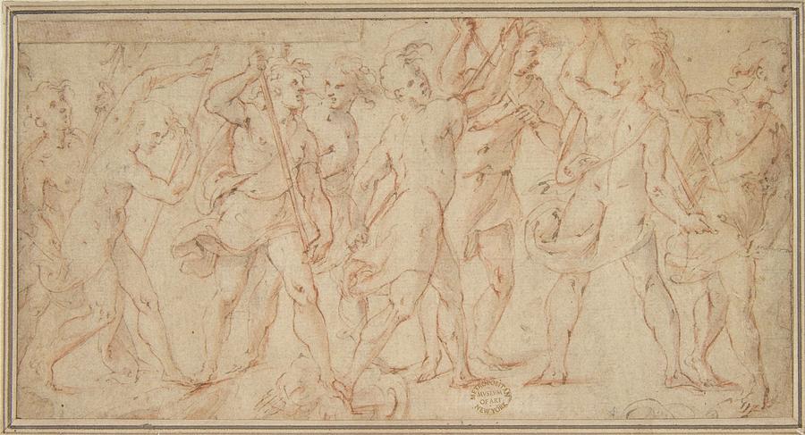 Procession Of Figures Drawing by Carlo Urbino | Fine Art America