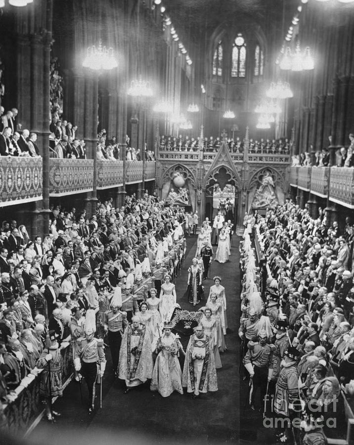 Westminster Abbey Photograph - Procession Of Queen Elizabeth II by Bettmann