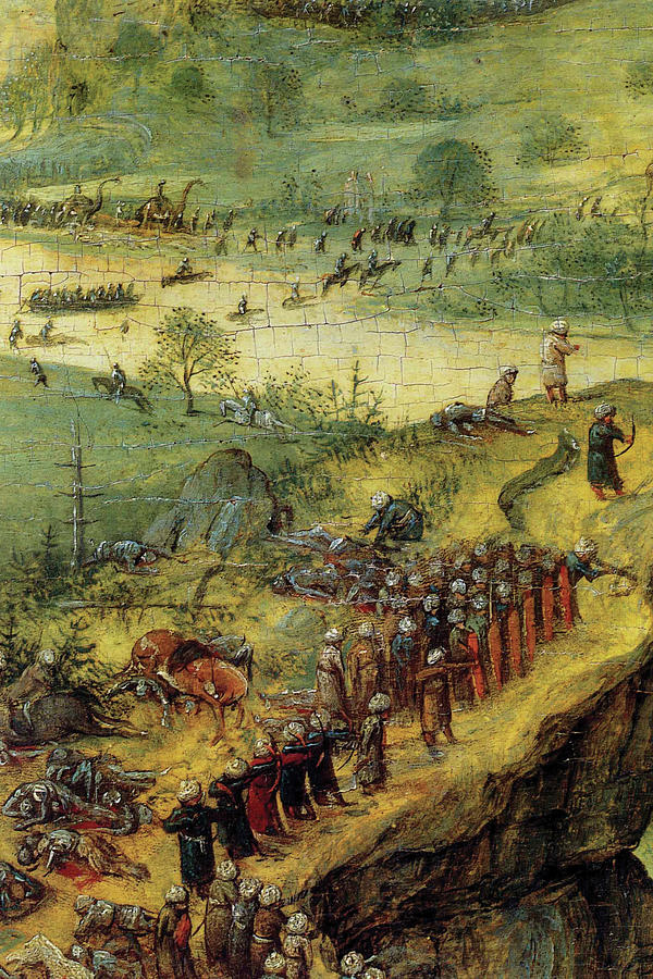 Procession of the Peasants to the Conversion of Saul - Detail - Painting by Pieter Bruegel the Elder