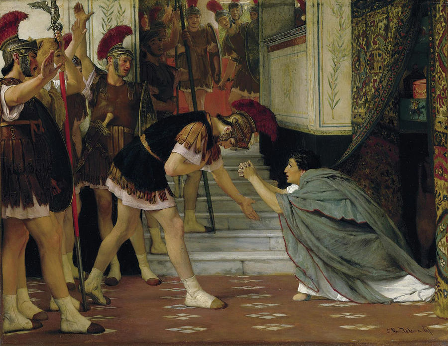 Lawrence Alma Tadema Painting - Proclaiming Claudius Emperor, opus XLVIII by Lawrence Alma-Tadema