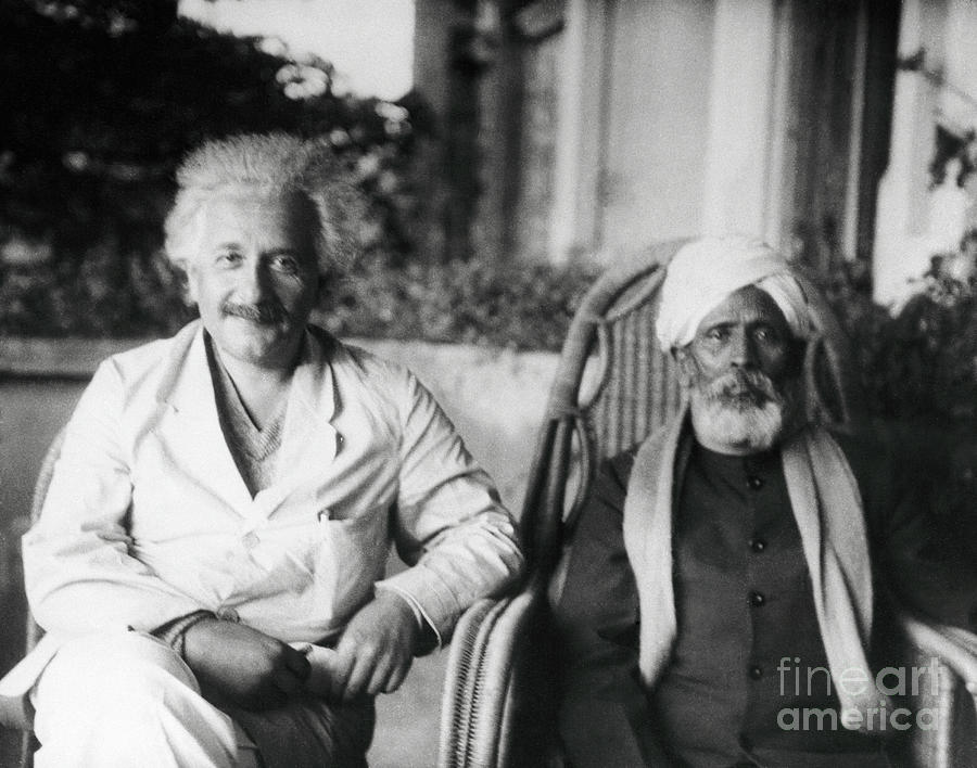 Albert Einstein Photograph - Professor Albert Einstein And Professor by Bettmann