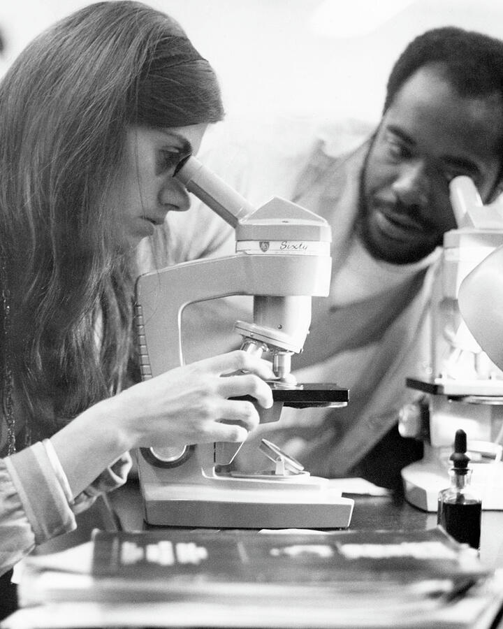 Professor And Student In Biology Lab Photograph by Delaware State University Professor And Student In Biology Lab Photograph by Delaware State University