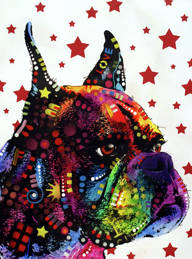 Animal Mixed Media - Profile Boxer 2 by Dean Russo